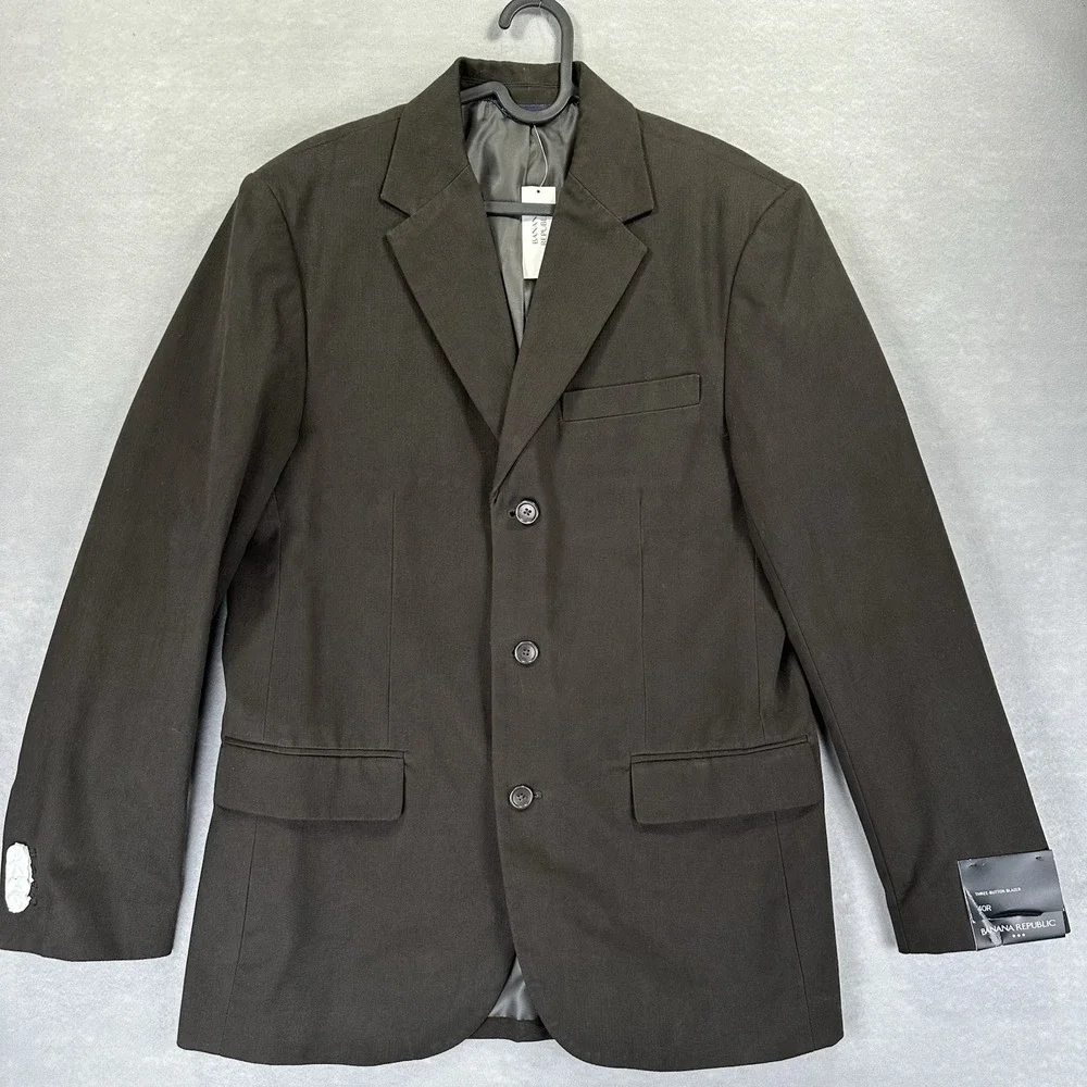 Banana Republic 3 Button Brown Cotton Blazer Men's 40R Sport Coat Smart Casual